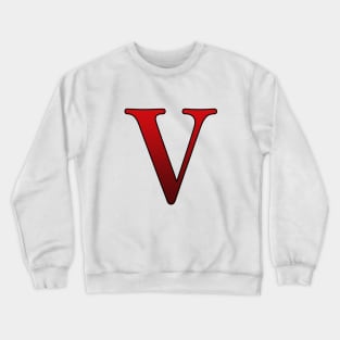 Red Roman Numeral 5 V Crewneck Sweatshirt